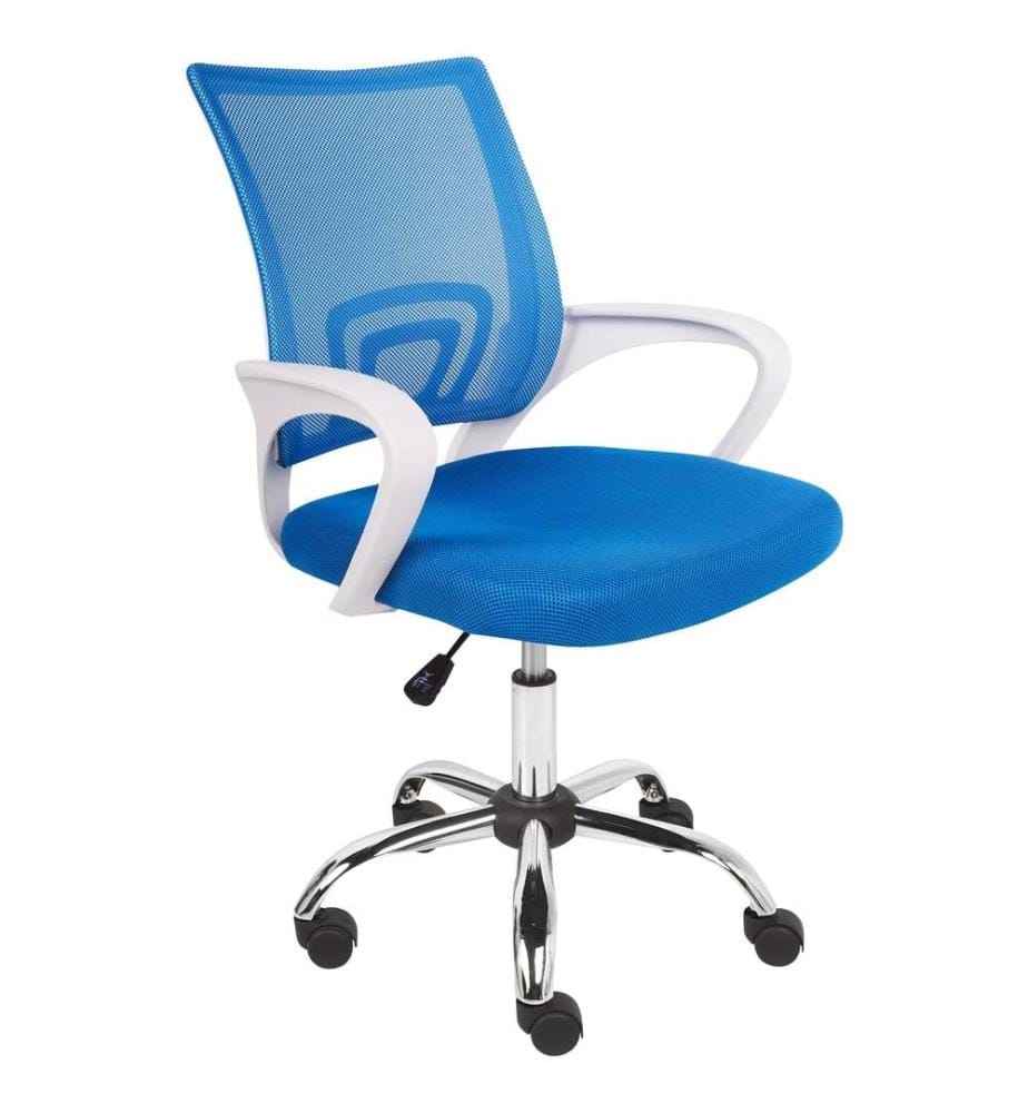 Sedia girevole da ufficio con schienale reclinabile regolabile in altezza blu moderna ufficio in casa