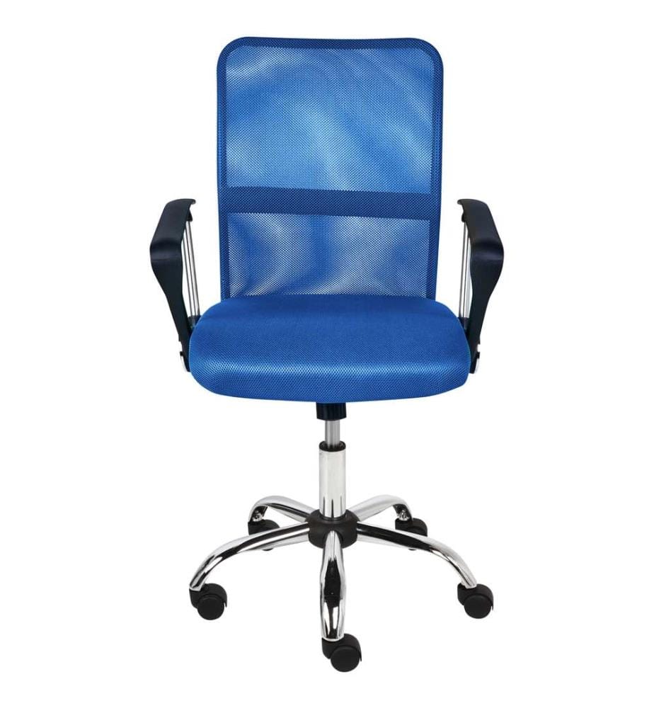 Bürostuhl Blau aus Stoff Höhenverstellbar Drehbar Wipp Funktion Modernes Design Schreibtischstuhl Drehstuhl für Home Office Büro