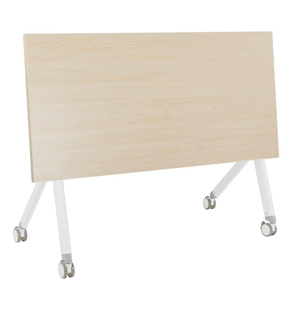 Foldable Office Desk BENDI Light Brown 120 cm 60 cm with Wheels