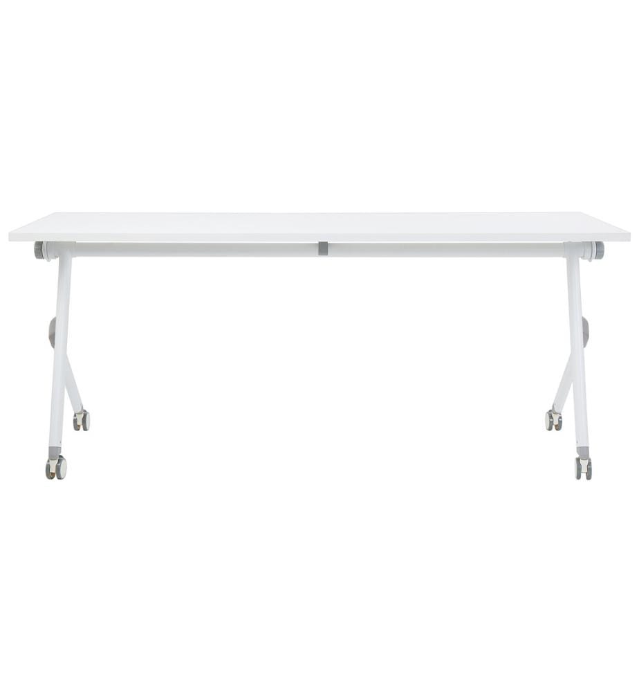 Bureau pliable BENDI Blanc 180 cm 60 cm avec roues