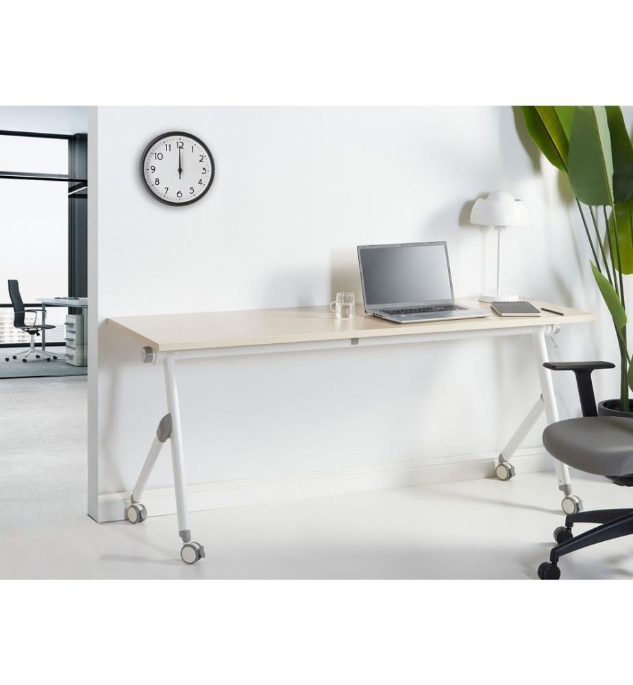 Bureau pliable BENDI Marron clair 180 cm 60 cm avec roues
