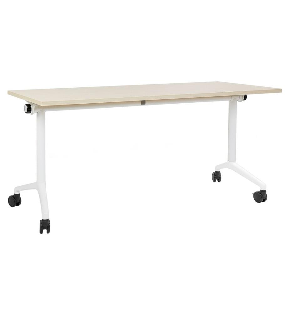 Bureau pliable CAVI Marron clair 160 cm 60 cm avec roues