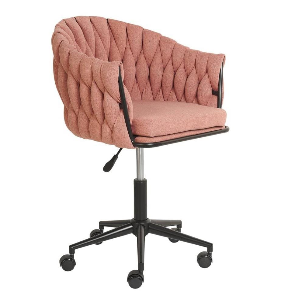Chaise de Bureau Rose en Tissu Mobilier de Bureau Pivotant