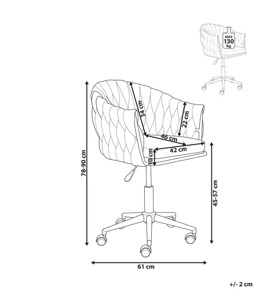 Chaise de Bureau Rose en Tissu Mobilier de Bureau Pivotant