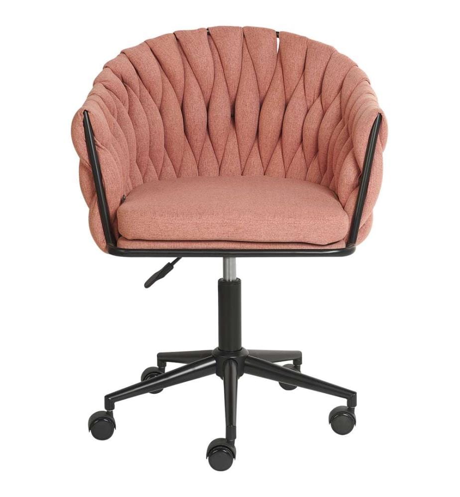 Chaise de Bureau Rose en Tissu Mobilier de Bureau Pivotant
