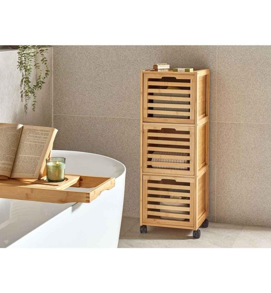 Meuble haut SHAWNEE Bambou 32 cm Marron clair