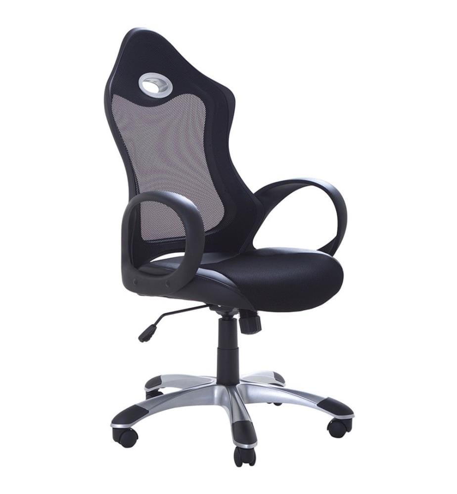 Bürostuhl Schwarz Wippfunktion Bürostuhl mit atmungsaktiver Netzbespannung Bequem Modernes Design