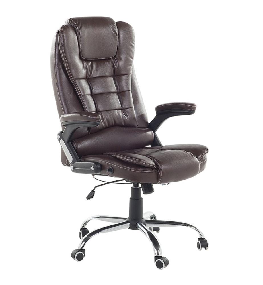 Bürostuhl Braun Kunstleder Höhenverstellbar Schreibtisch Gaming Modern
