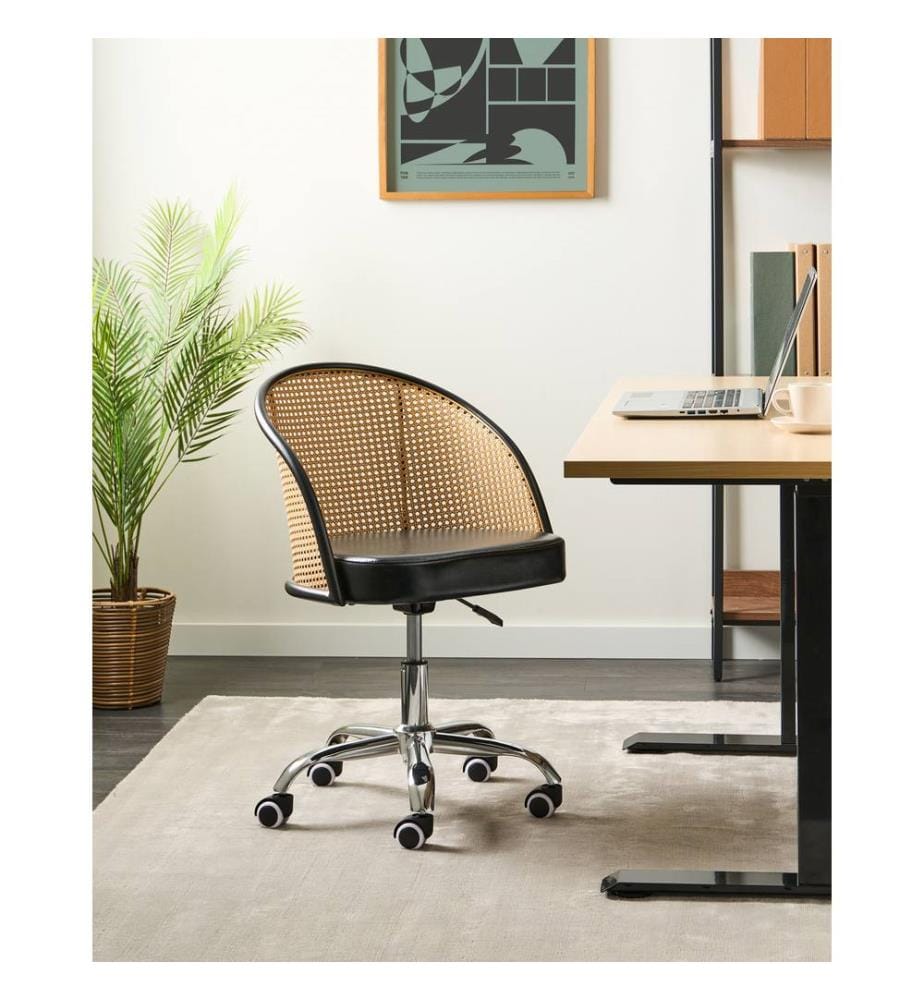 Chaise de bureau BALTIMORE Cuir PU Noir
