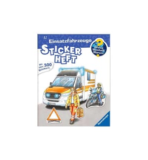 RAVENSBURGER - Kinder-Sachbuch WWW Stickerheft: Einsatzfahrzeuge