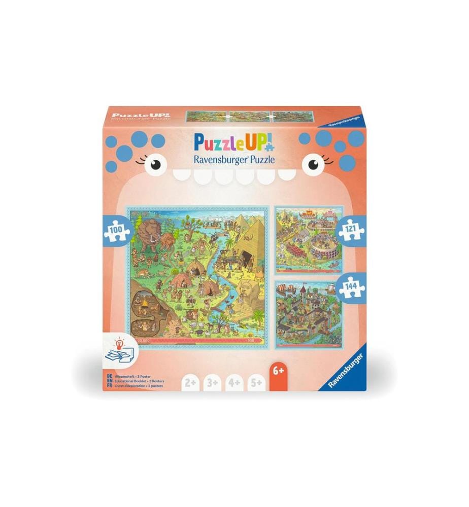 RAVENSBURGER - Puzzle Up! histoire âge de pierre, Rome antique, Moyen Âge