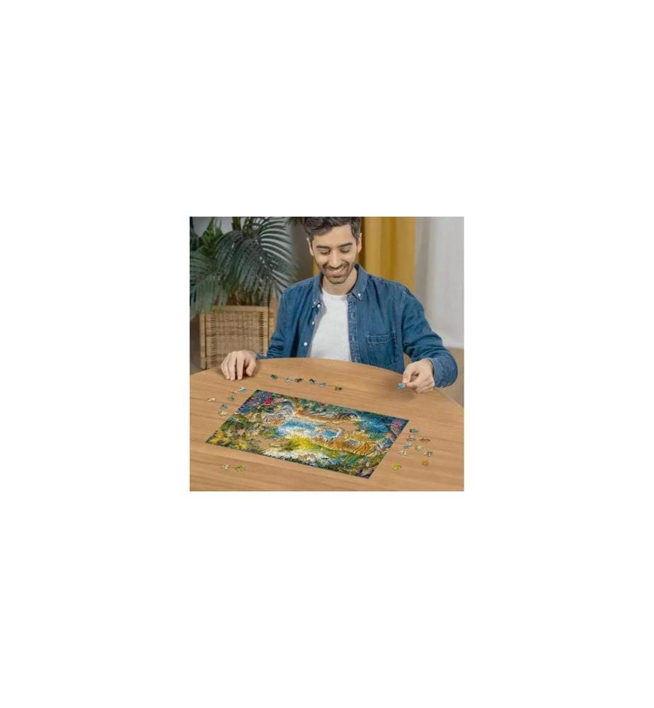 RAVENSBURGER - Puzzle Famille de tigres dans l'oasis