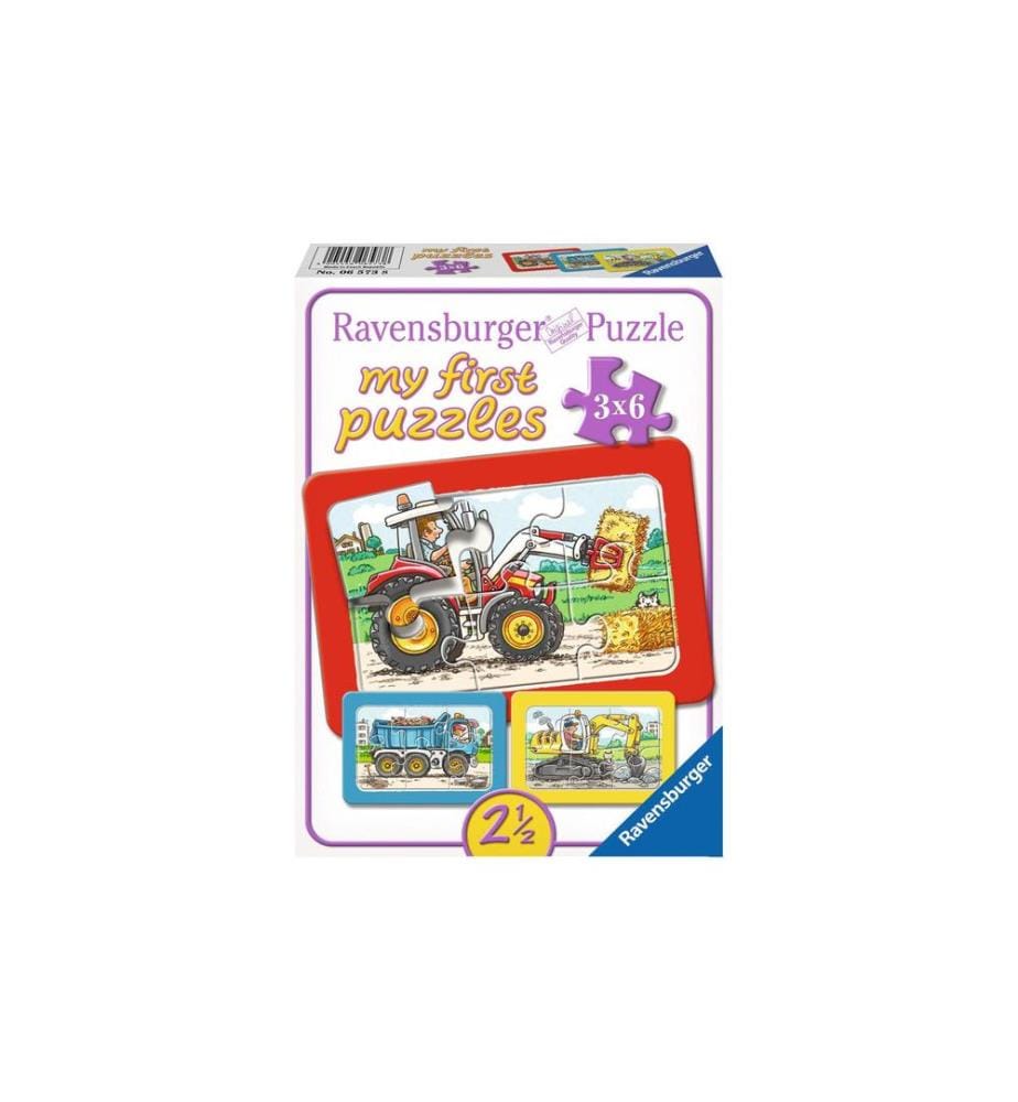 RAVENSBURGER - Puzzle Bagger,Traktor und Kipplader