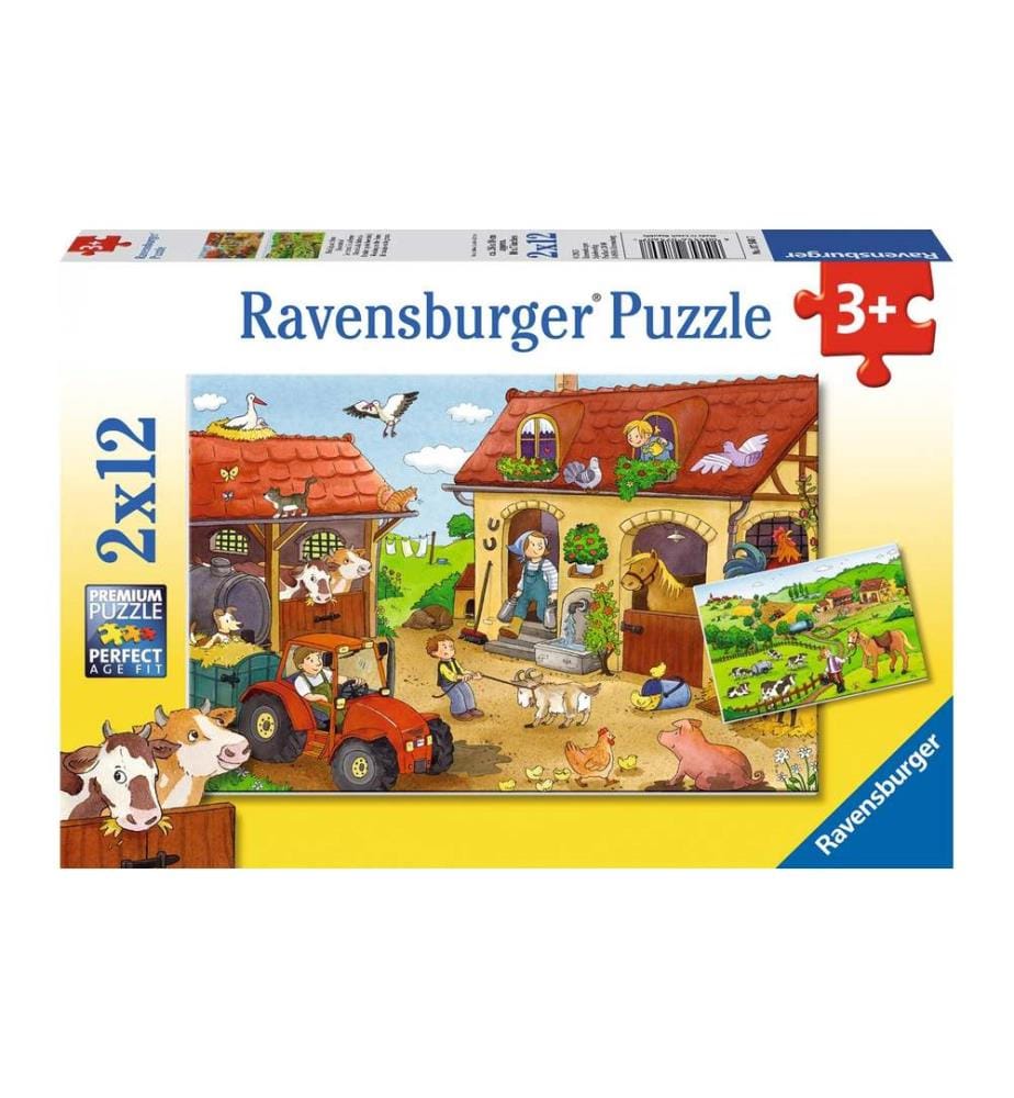 Ravensburger Puzzle Travailler dur à la ferme 2 x 12 pièces