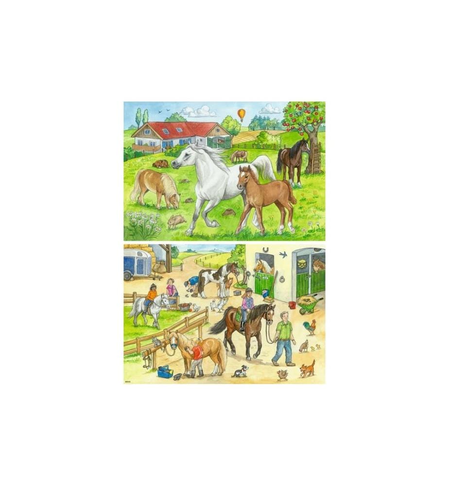 Ravensburger Puzzle À la ferme aux chevaux 2 x 24 pièces