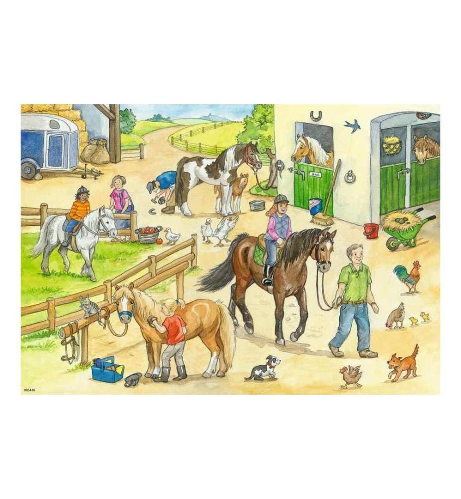 Ravensburger Puzzle À la ferme aux chevaux 2 x 24 pièces