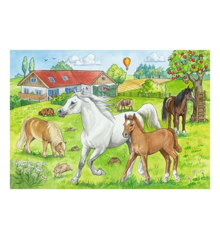 Ravensburger Puzzle À la ferme aux chevaux 2 x 24 pièces