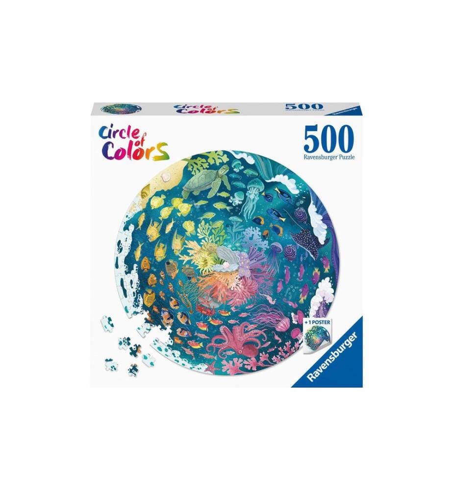 Ravensburger Puzzle Circle of Colors – Ocean 500 pièces, rond