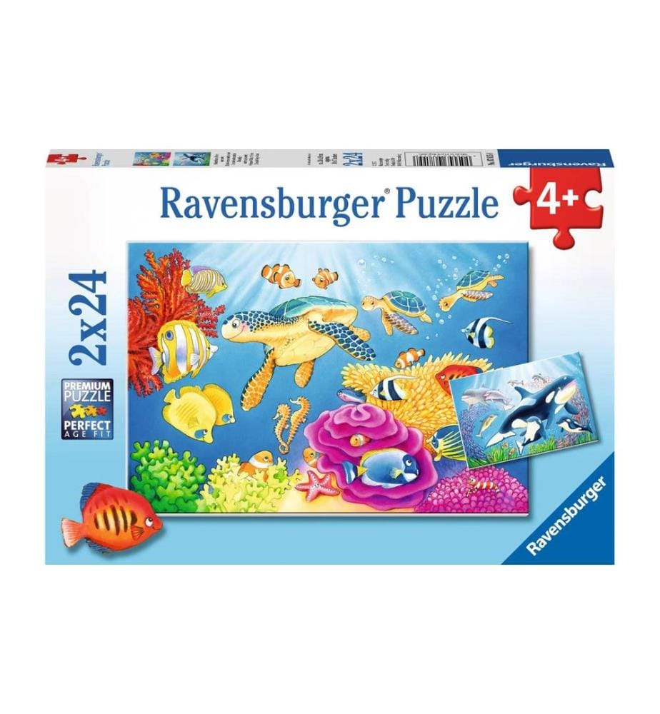 Ravensburger Puzzle Kunterbunte Unterwasserwelt 2 x 24 Teile