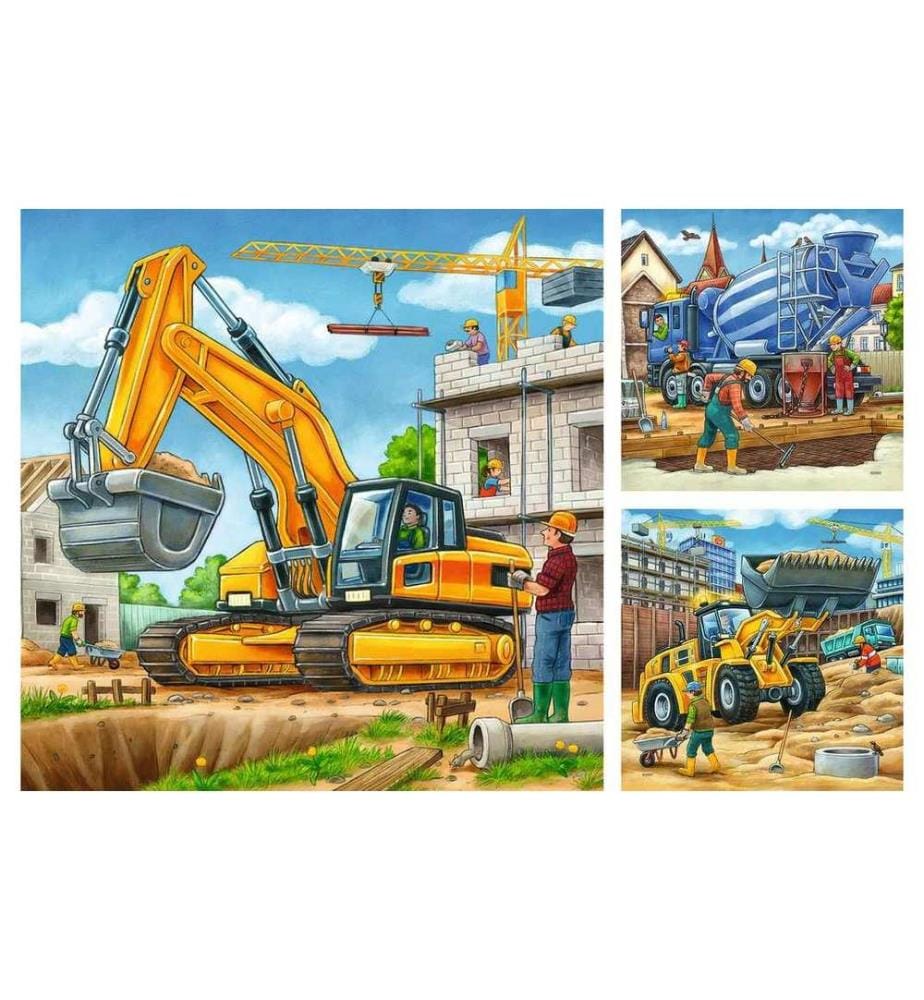 Ravensburger Puzzle Gros engins de chantier 3 x 49 pièces