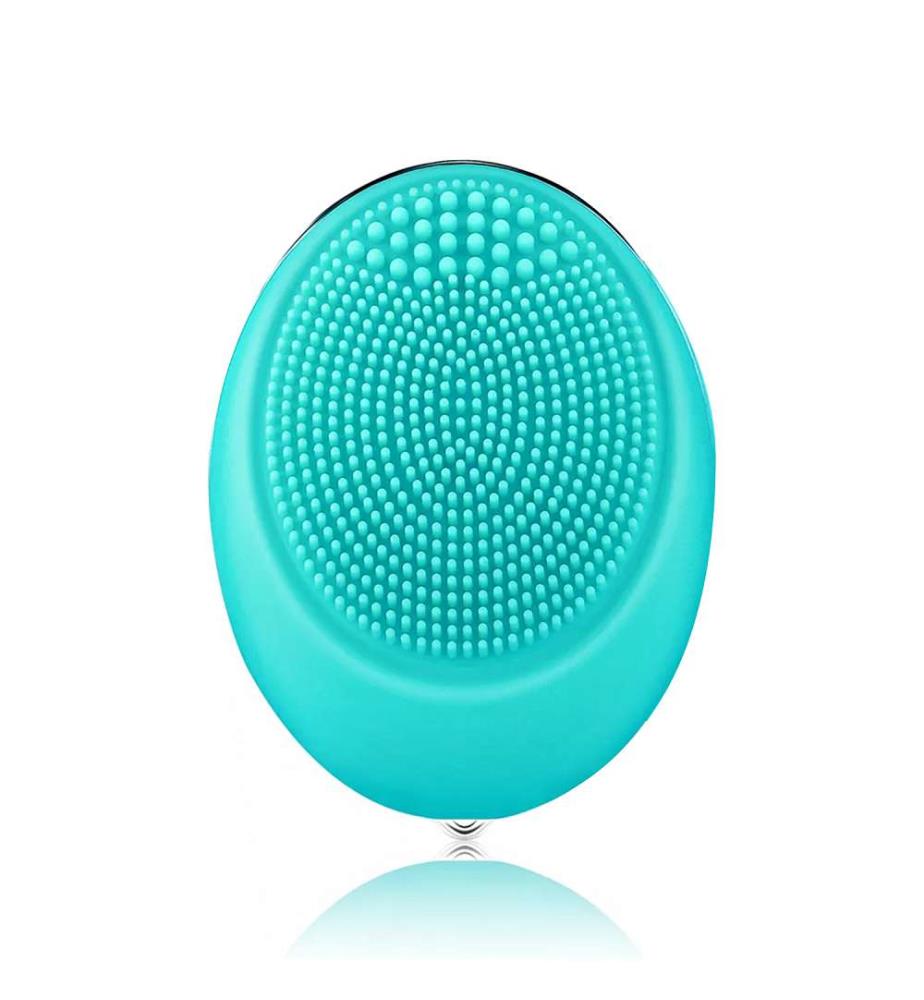 Elektrische Mikrobürste aus Silikon zur Gesichtsreinigung und -massage - Hellblau