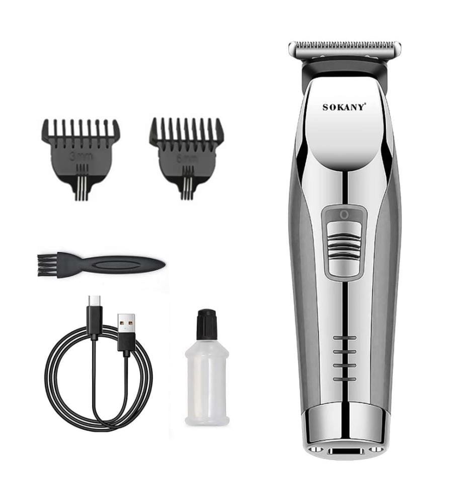 Rechargeable hair and beard trimmer Ergonomic design - Silver