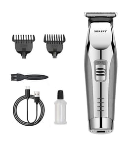 Tondeuse rechargeable pour cheveux et barbe Design ergonomique - Argent