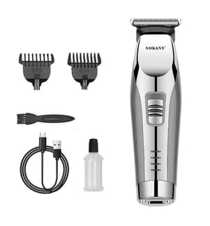 Rechargeable hair and beard trimmer Ergonomic design - Silver