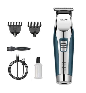 Rechargeable hair and beard trimmer Ergonomic design - Blue