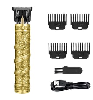 Hair and beard trimmer with battery - Gold