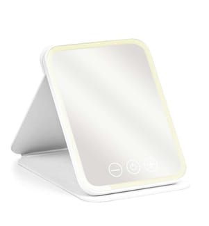 Zusammenklappbarer Kosmetikspiegel mit kaltem LED-Licht - Weiss