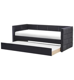 Letto estraibile Velluto CHAVONNE II 90 x 200 cm Nero