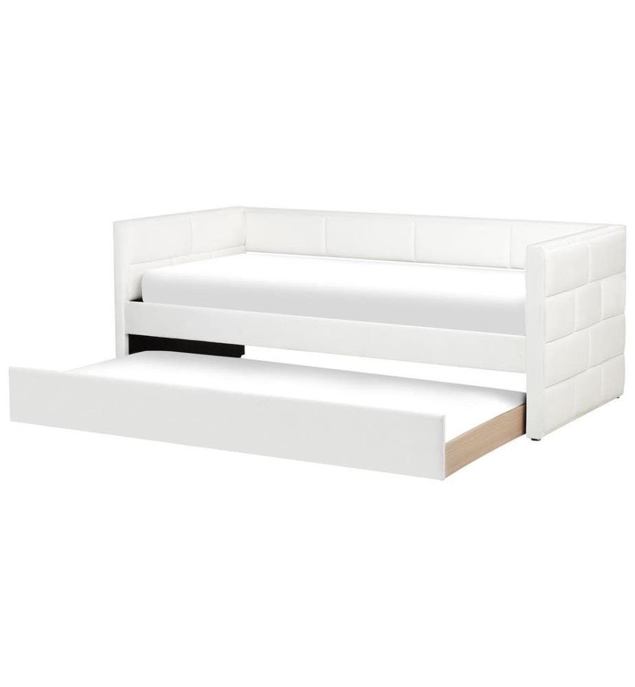 Ausziehbett Samtstoff CHAVONNE II 90 x 200 cm Cremeweiss