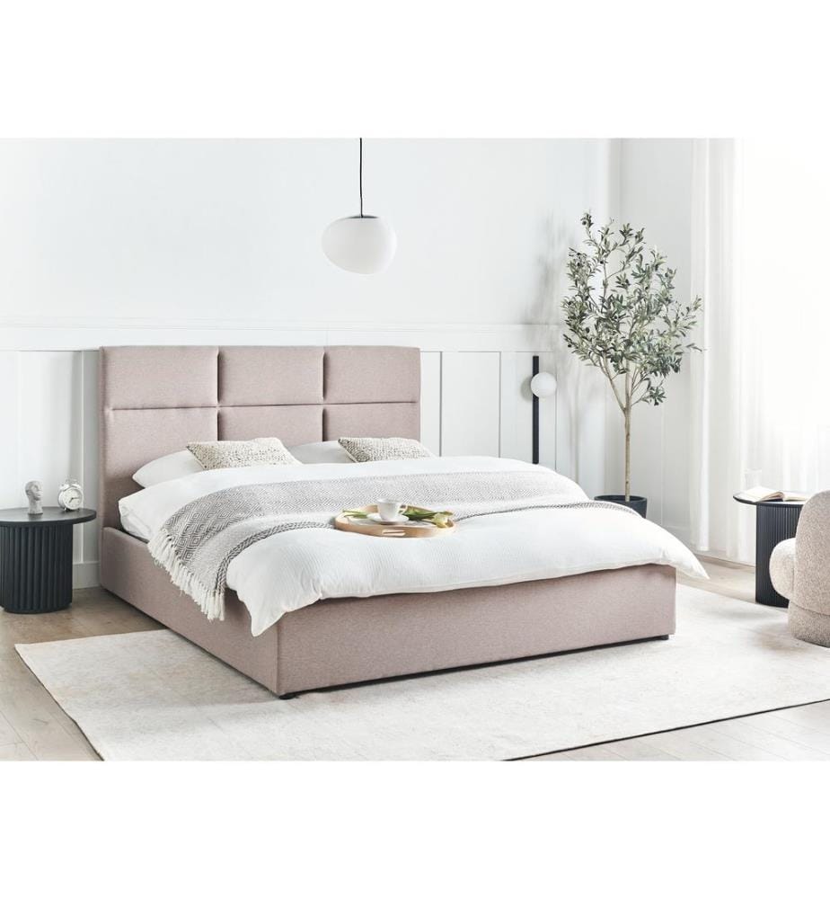 Lit ottoman Tissu LAGORD 160 x 200 cm Taupe