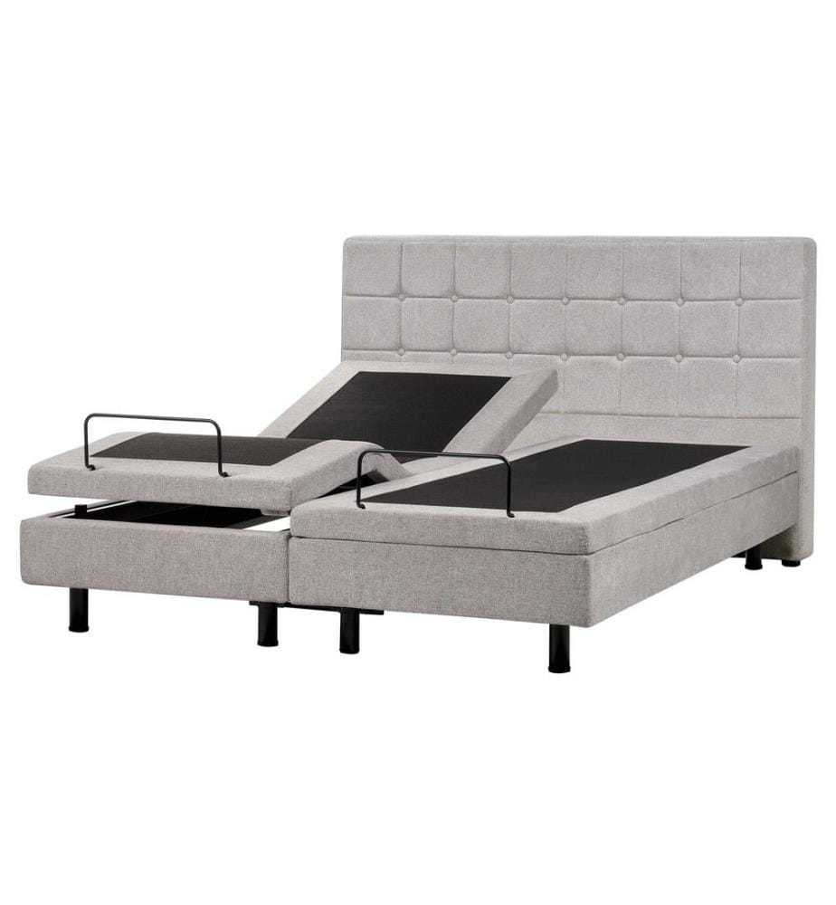 Lit réglable Tissu DUKE 160 x 200 cm Gris clair