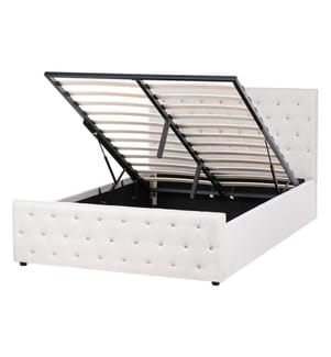Letto contenitore Tessuto AMIENS 140 x 200 cm Beige