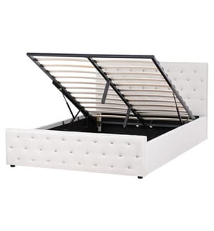 Letto contenitore Tessuto AMIENS 160 x 200 cm Beige