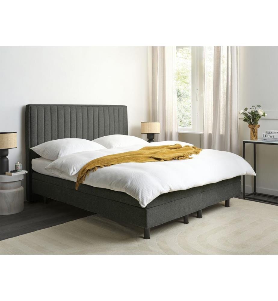 Lit réglable Tissu CASTELLAN 180 x 200 cm Gris foncé