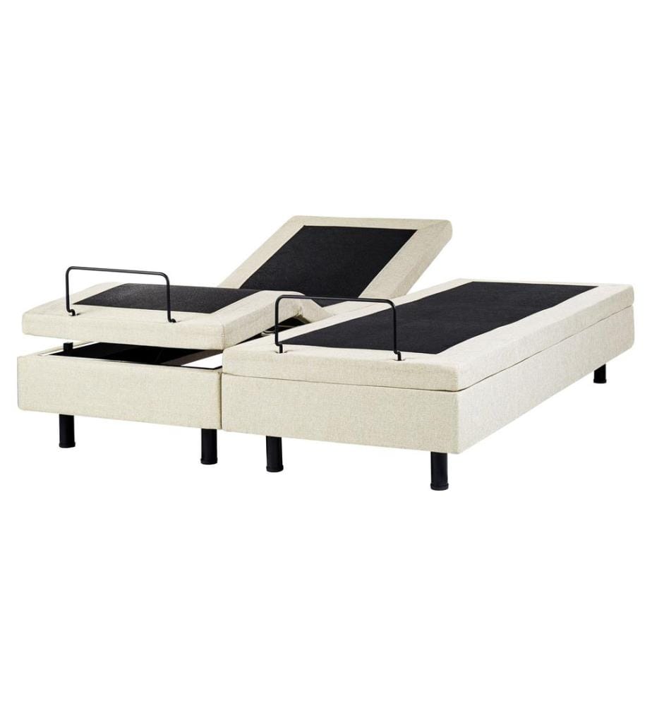 Adjustable Bed without Headboard Fabric CASTELLAN 160 x 200 cm (EU King Size) Beige