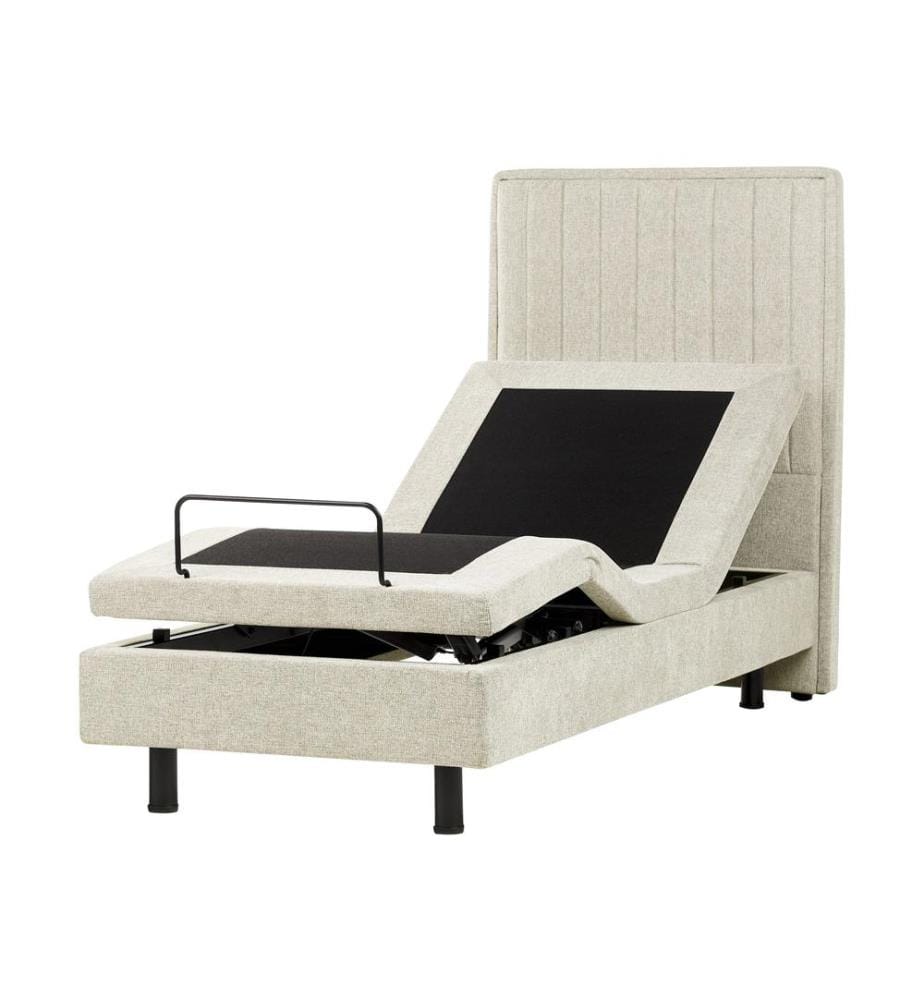 Lit réglable Tissu CASTELLAN 80 x 200 cm Beige