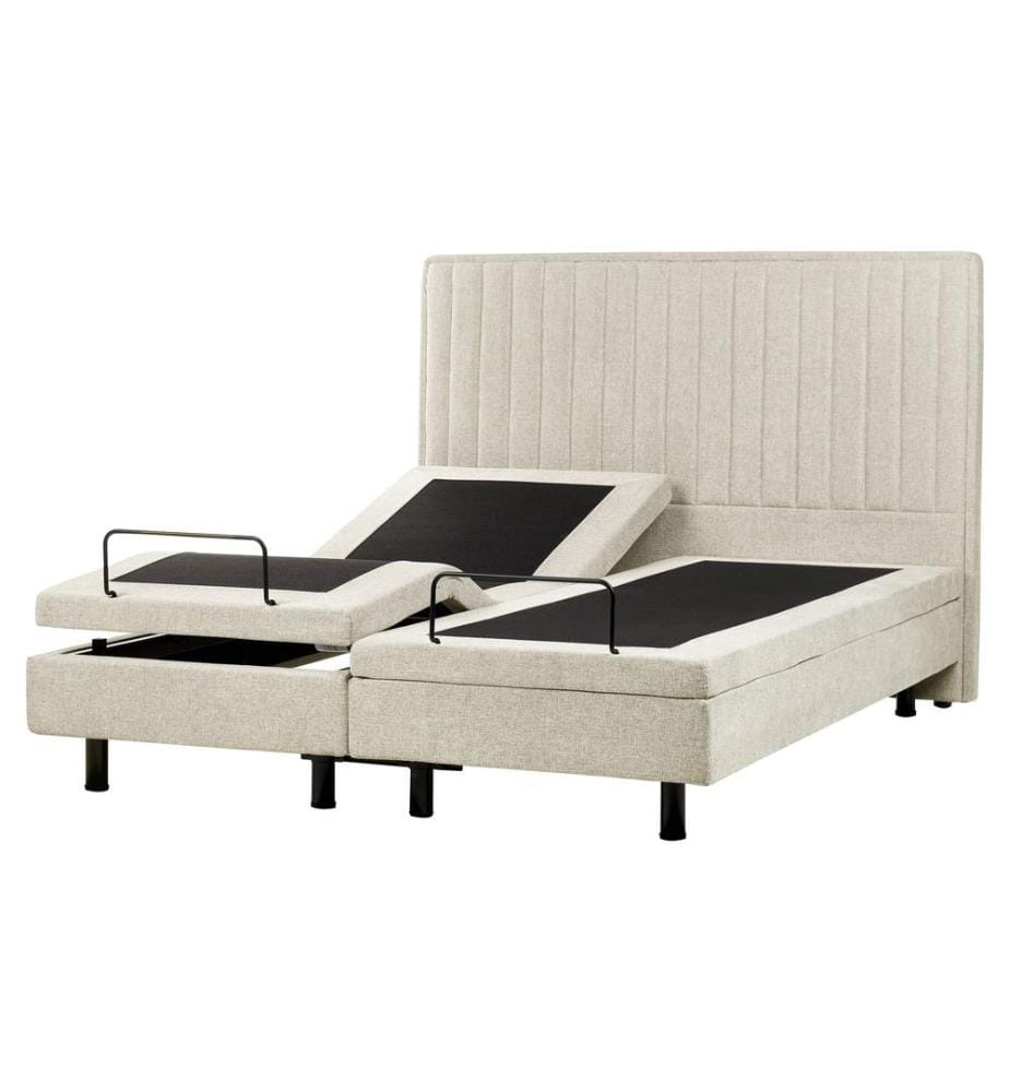 Lit réglable Tissu CASTELLAN 160 x 200 cm Beige