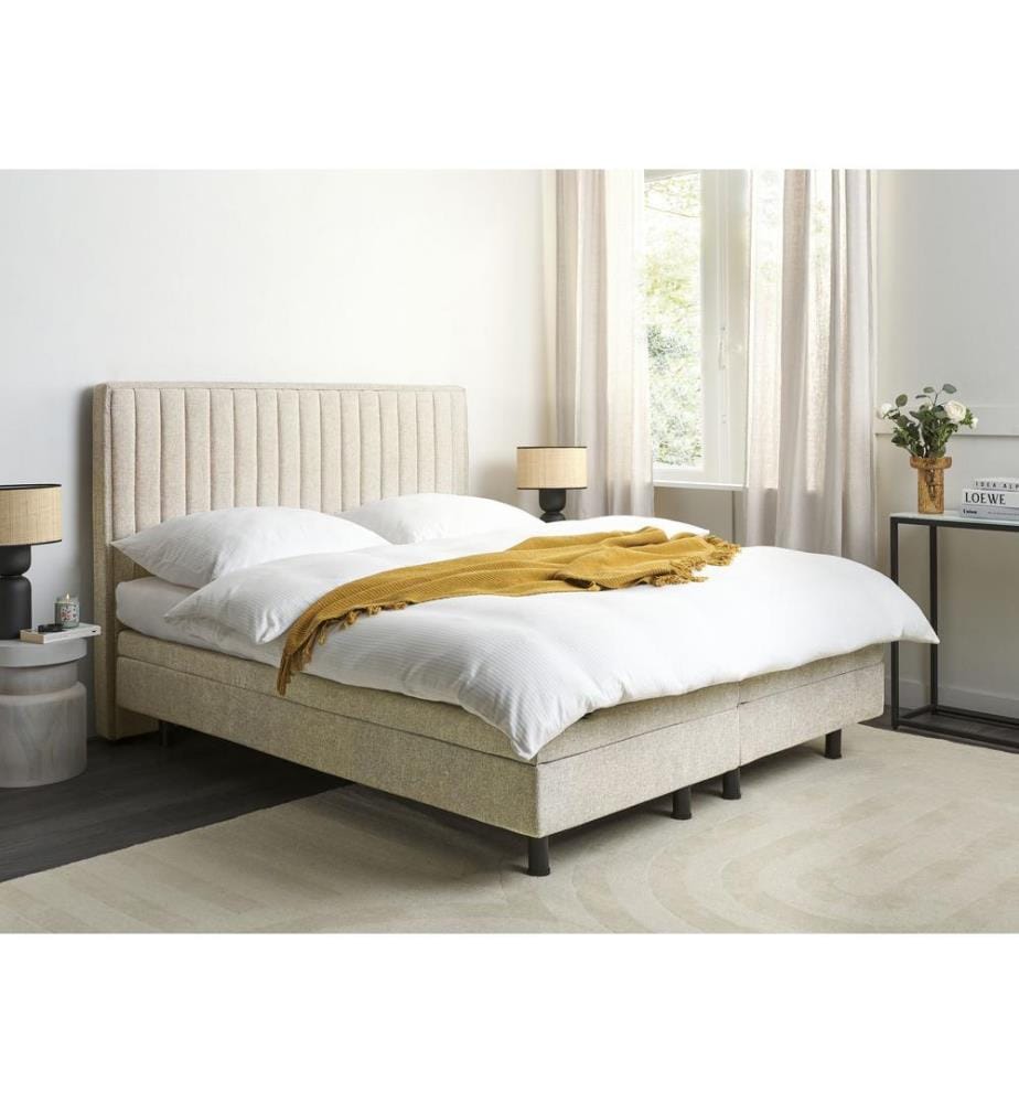 Lit réglable Tissu CASTELLAN 160 x 200 cm Beige