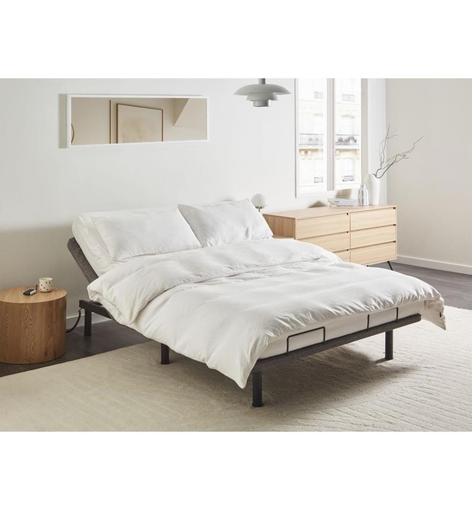 Lattenrost elektrisch verstellbar BRUNOY 160 x 200 cm Grau