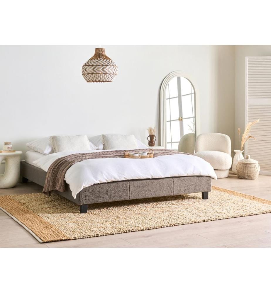Letto senza testata Bouclé ROANNE 160 x 200 cm Tortora