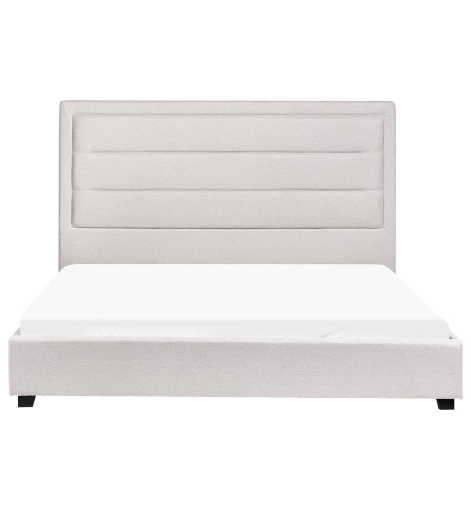 Lit avec sommier Tissu ROUEN 160 x 200 cm Beige clair