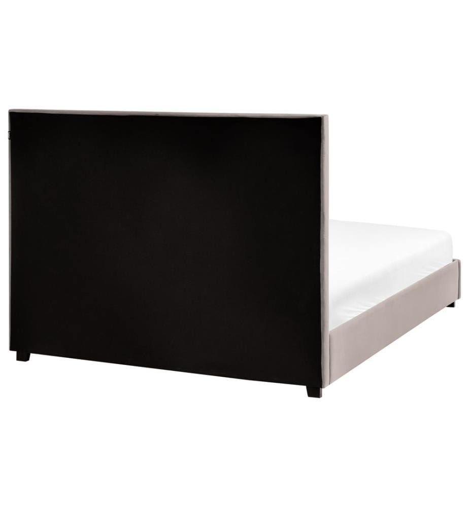Lit avec sommier Velours ROUEN 140 x 200 cm Taupe