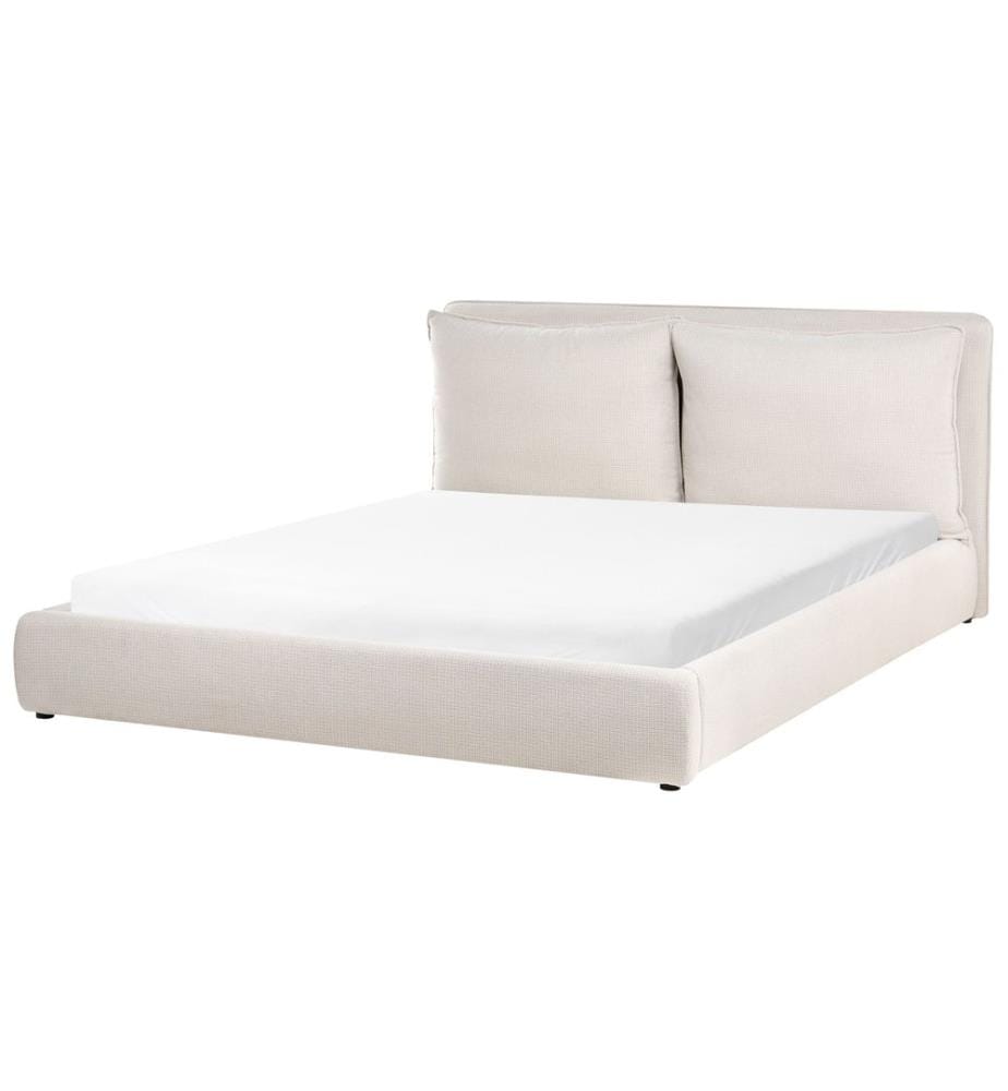 Lit avec sommier Tissu BAJONNA 180 x 200 cm Beige