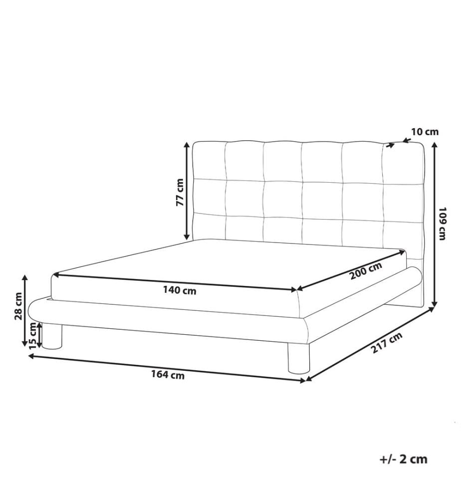 Bed Boucle CRESSAT 140 x 200 cm (EU Double) Off-White