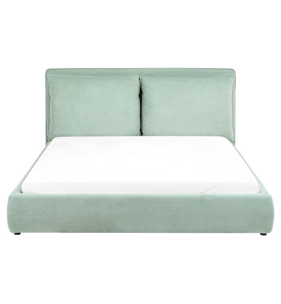 Lit avec sommier Velours BAJONNA 160 x 200 cm Vert menthe