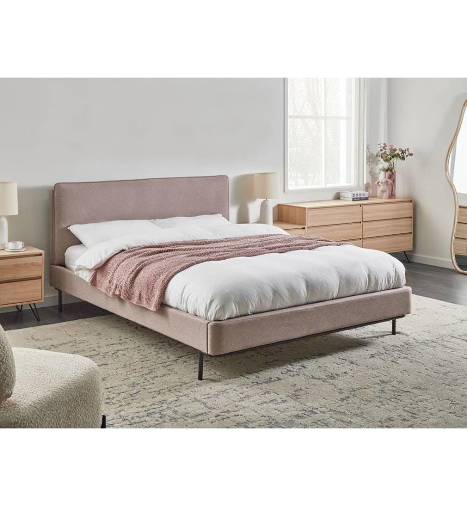 Lit avec sommier Tissu CORIO 160 x 200 cm Taupe